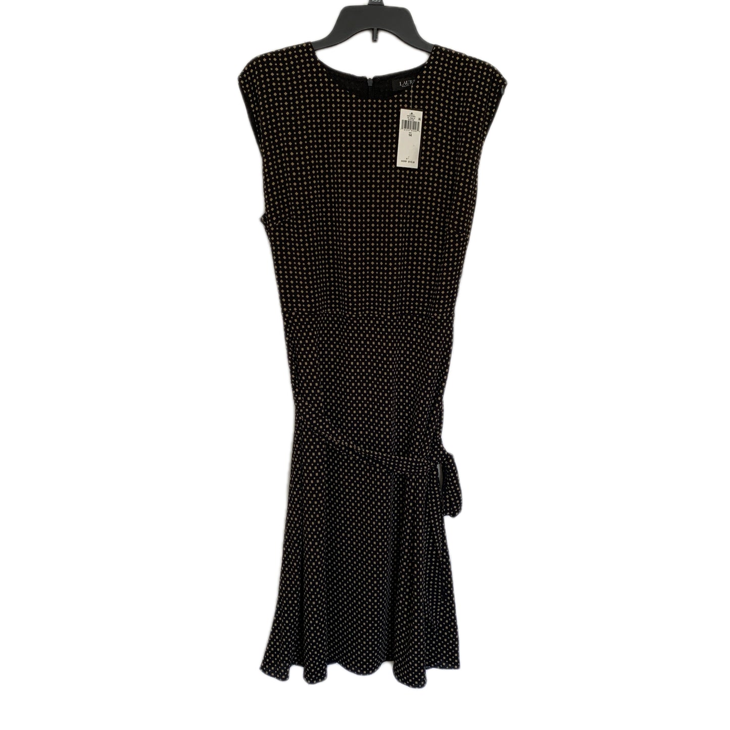 Lauren Ralph Lauren Women’s NWT black and yellow sheer sleeveless dress size 14