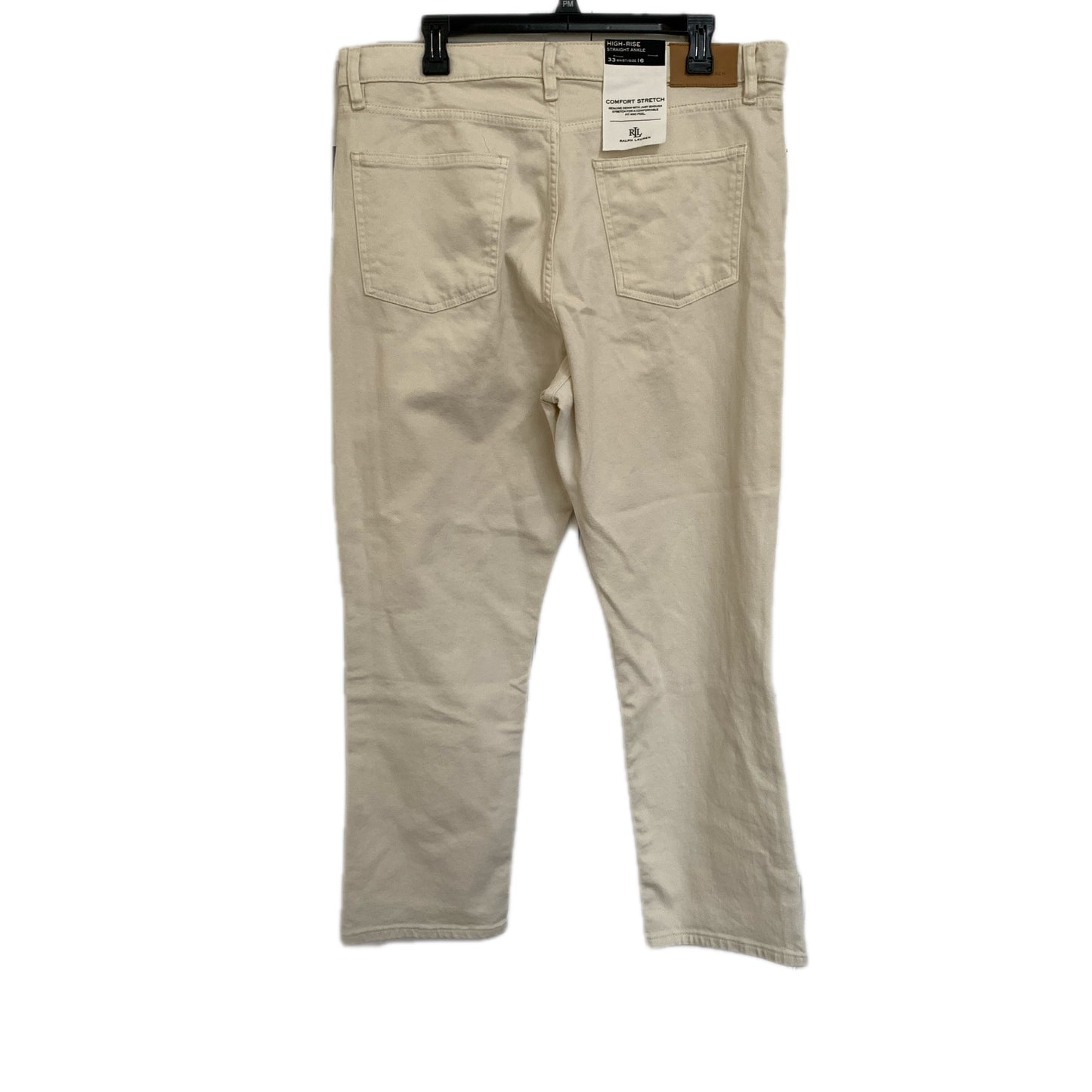 Lauren Ralph Lauren Women’s NWT High Rise straight ankle cream Jeans Size 16