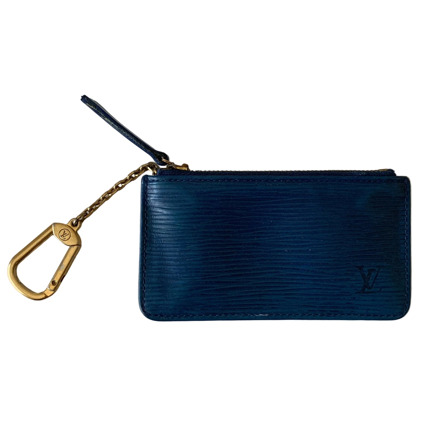 Louis Vuitton epi blue leather key pouch CA0937 authentic with COA