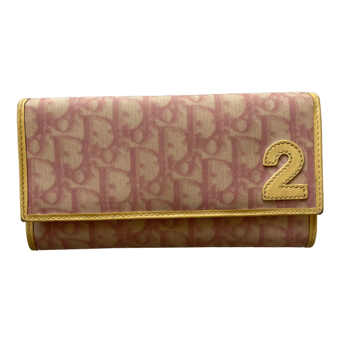 Dior pink oblique logo trotter pattern long wallet Authentic with COA 6.3x4