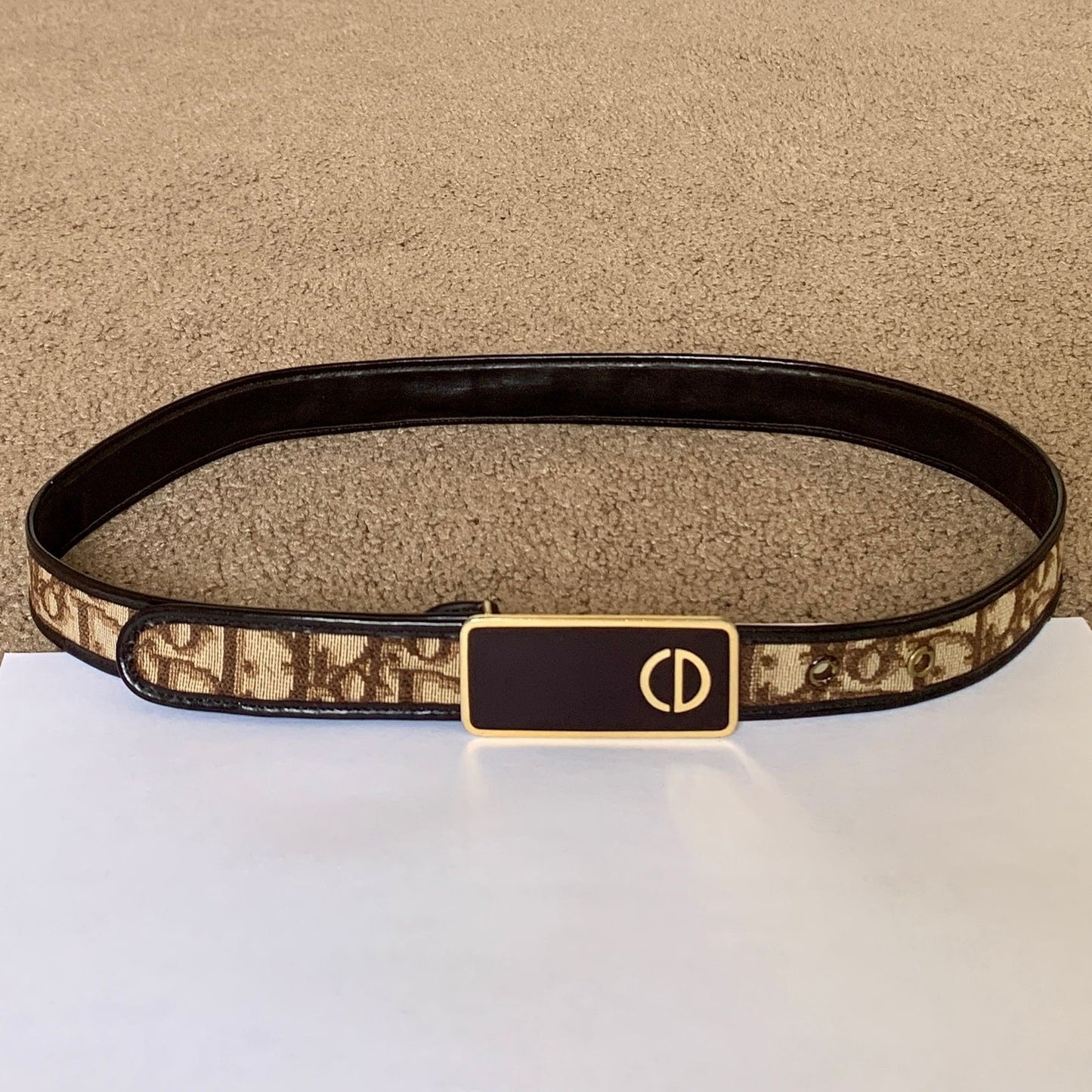 Authentic Christian Dior women's 70 cm 28 inch Brown trotter Belt Vintage