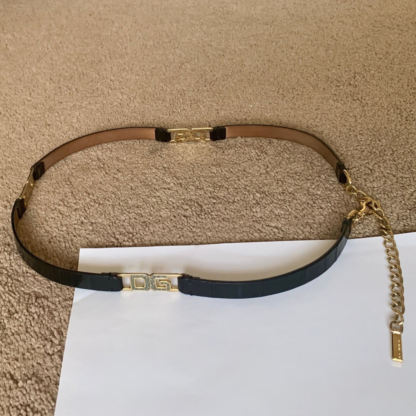 DG1015 Dolce & Gabbana women's black leather belt size 36 inch