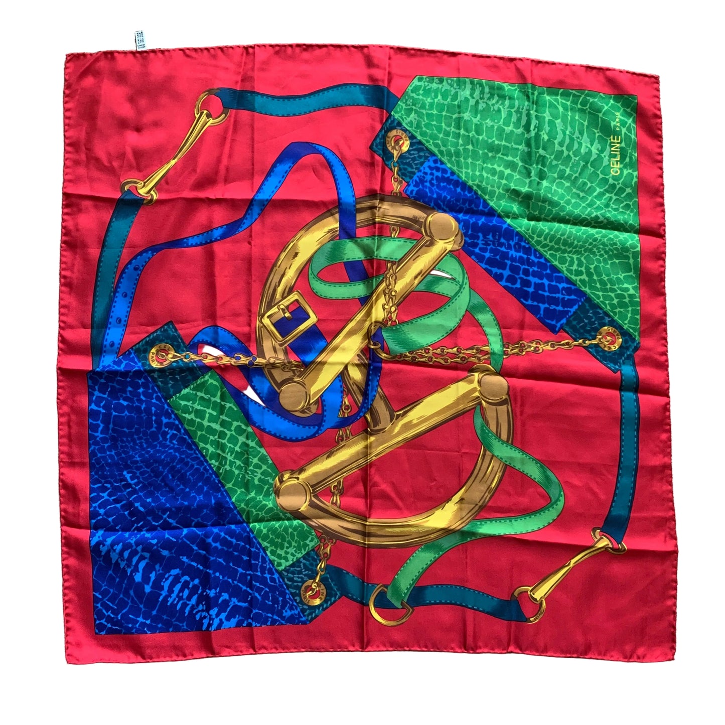 Celine Paris silk square Scarf 26 inch Authentic with COA