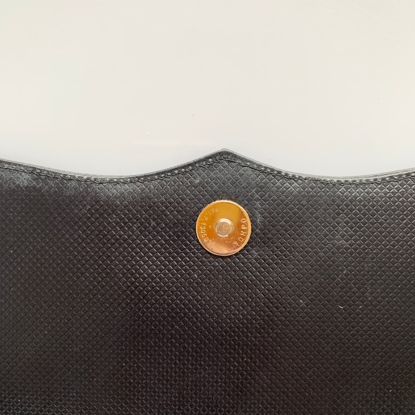Yves Saint Laurent vintage YSL logo black leather clutch bag Authentic with COA 9.1x6.7x2