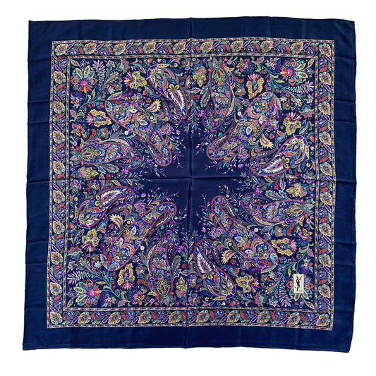 Yves Saint Laurent large silk scarf Authentic with COA 34.5 inch