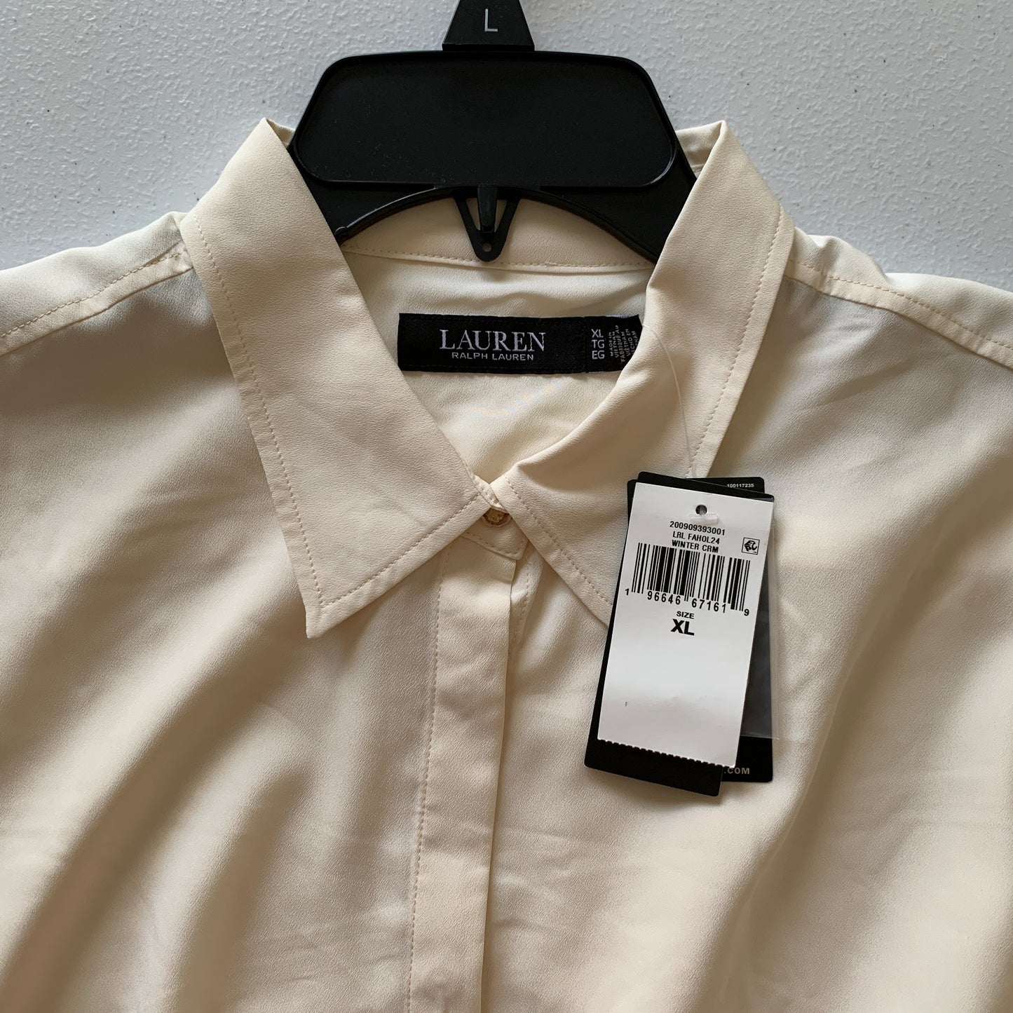 Lauren Ralph Lauren Women’s NWT cream long sleeve blouse size XL