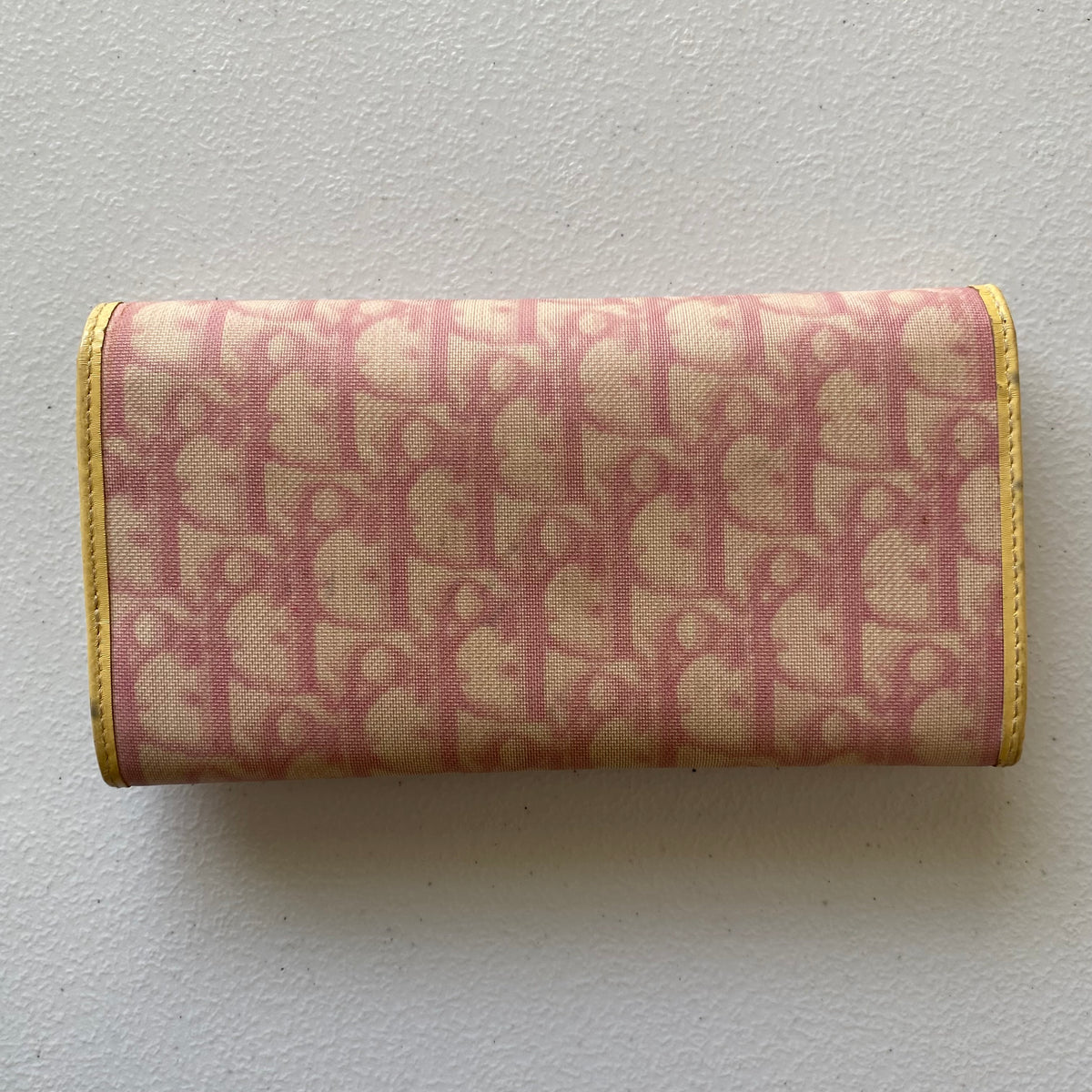 Dior pink oblique logo trotter pattern long wallet Authentic with COA 6.3x4