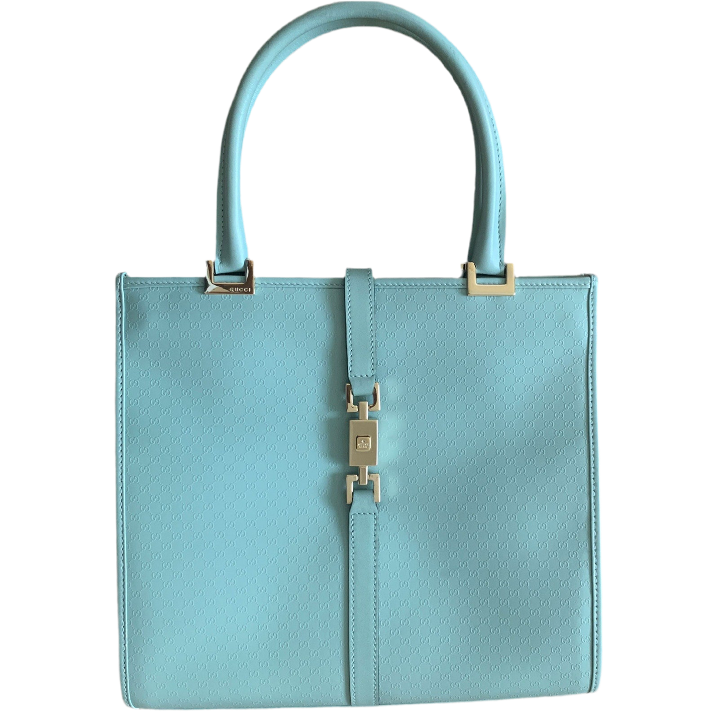 Gucci micro GG Jackie bag in light blue leather with dust bag and COA