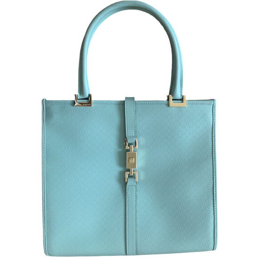 Gucci micro GG Jackie bag in light blue leather with dust bag and COA