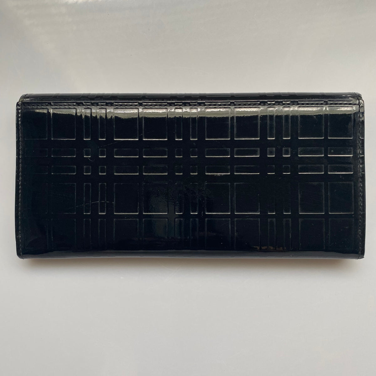 Burberry nuova check embossed black long wallet Authentic with COA 7.5x4