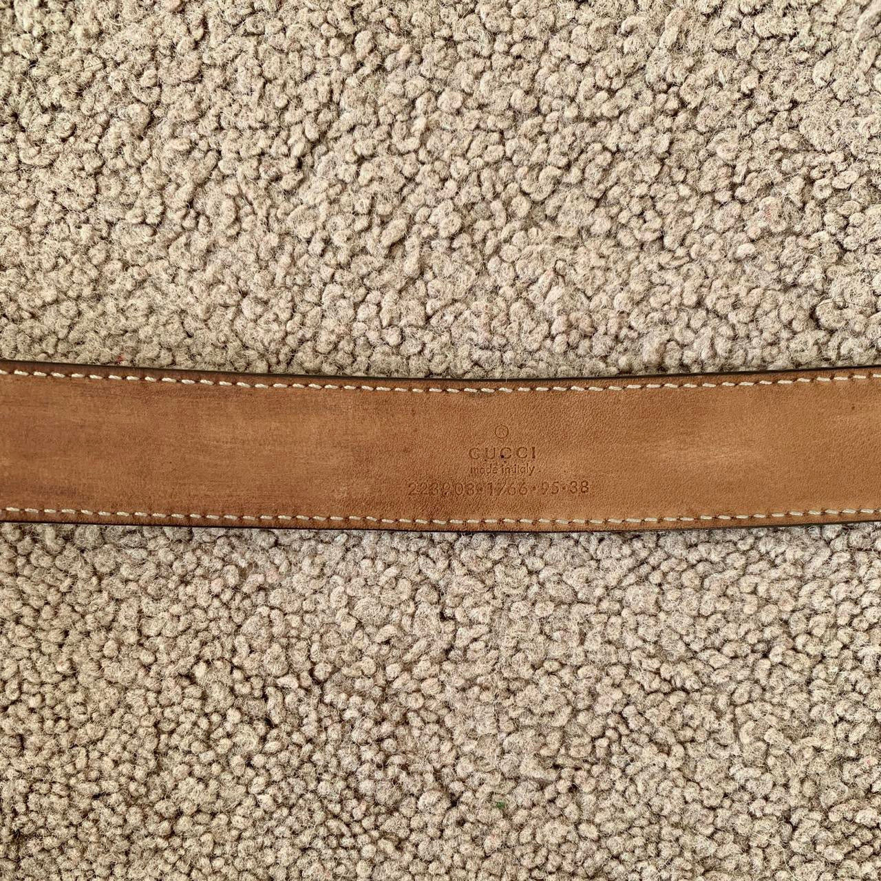 Authentic Gucci unisex monogram belt with silver buckle