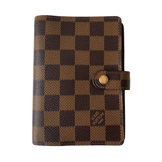 Louis Vuitton damier ebene brown agenda Planner unisex ca1022 Authentic with COA