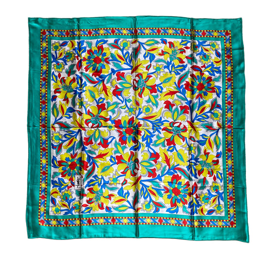 Yves Saint Laurent large silk scarf Authentic with COA 34 inch