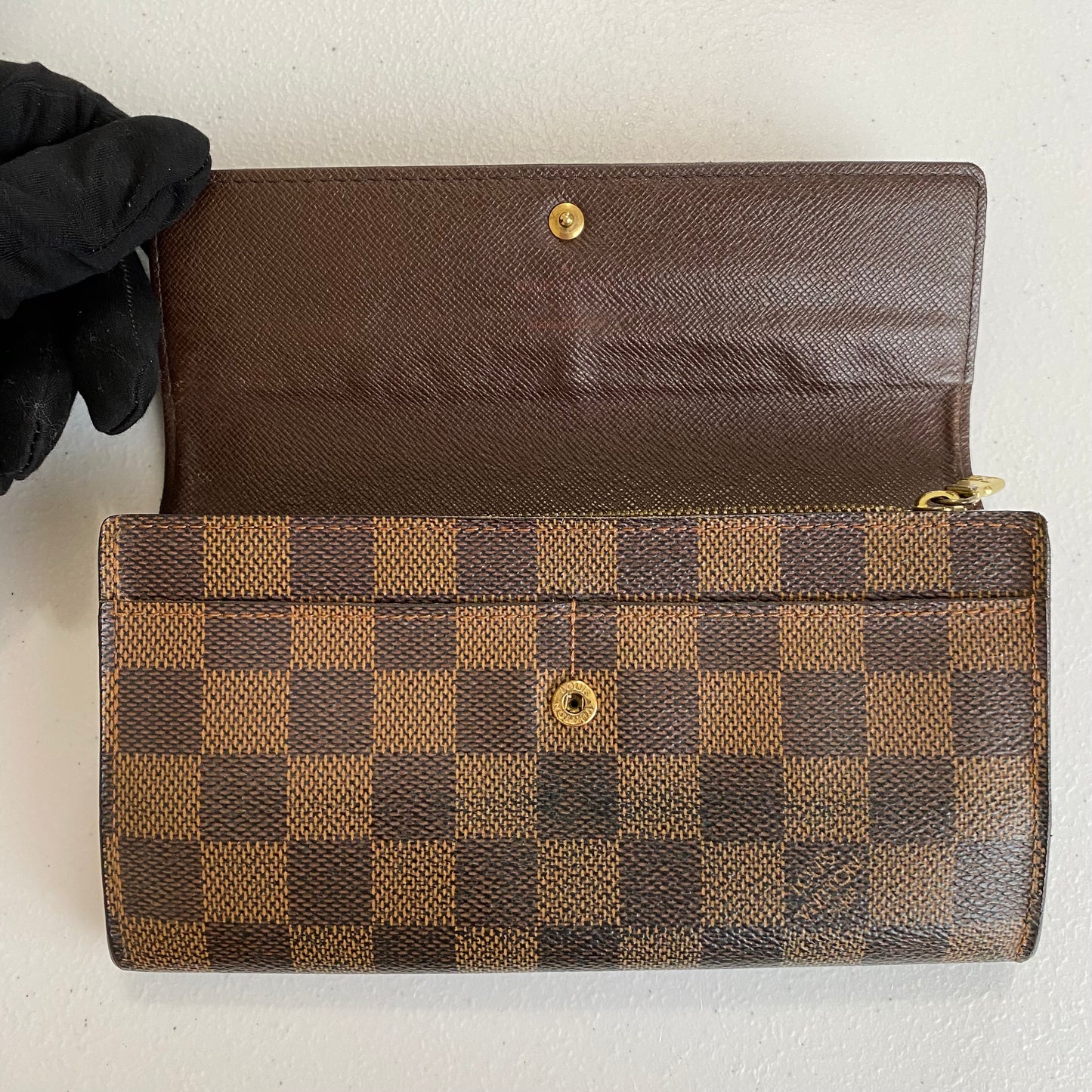 Louis Vuitton damier ebene long wallet ca0045 authentic with coa