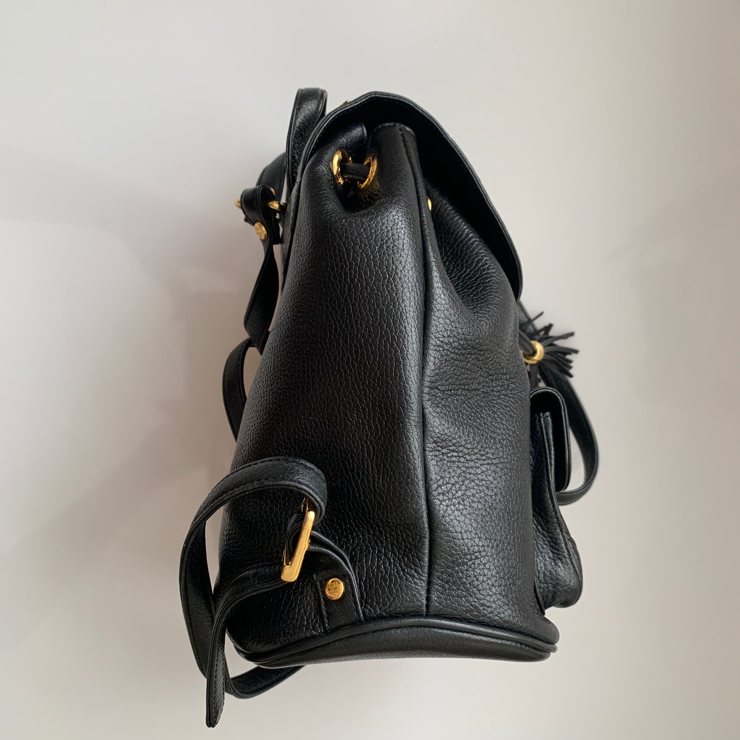 MCM black leather backpack authentic with COA
