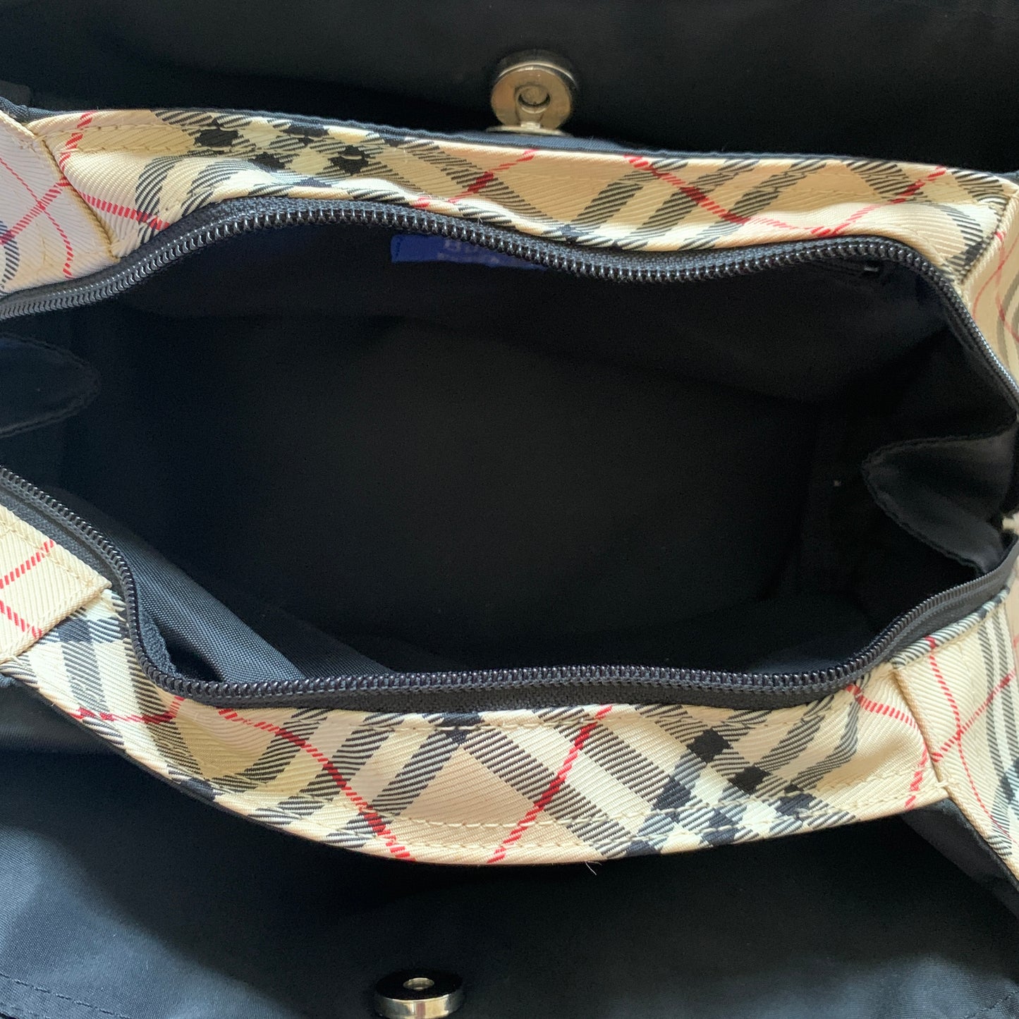 Burberry classic check black leather purse handbag authentic with COA