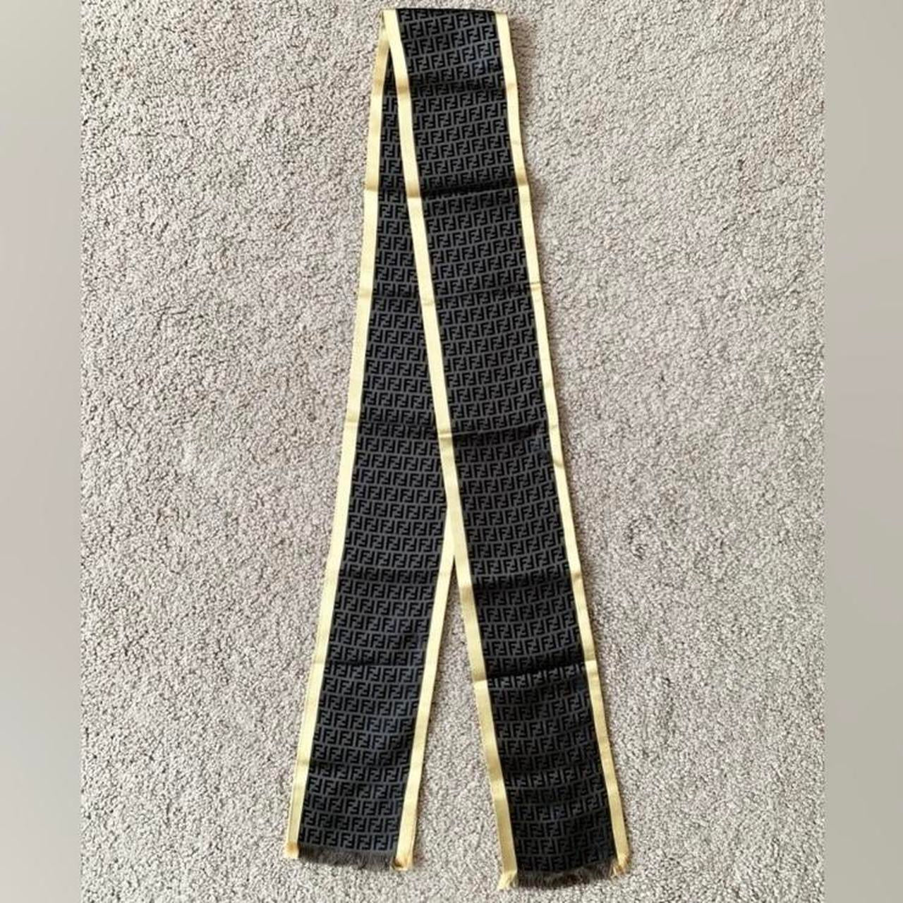 Authentic Fendi FF monogram women’s long silk scarf