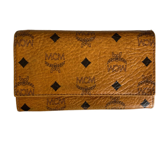 MCM visetos cognac wallet authentic with coa