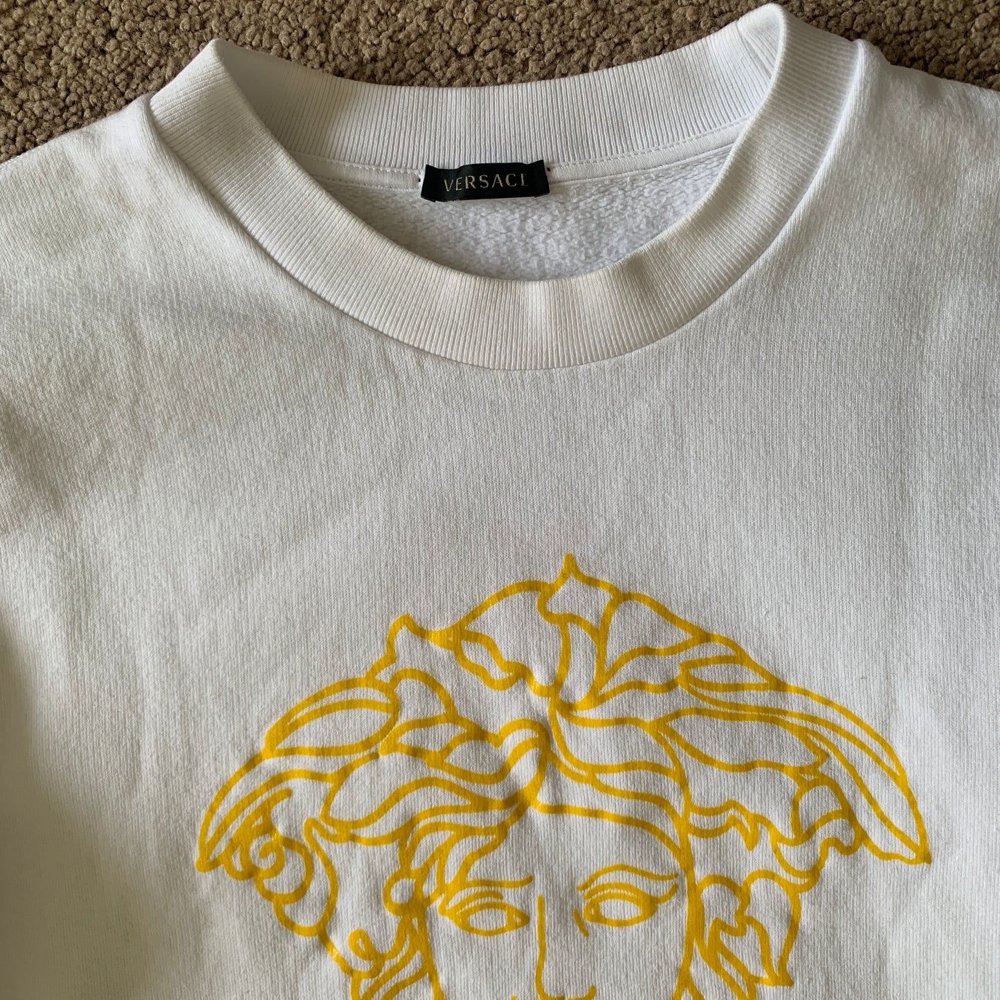 Authentic Versace women’s white cotton sweatshirt in with medusa logo