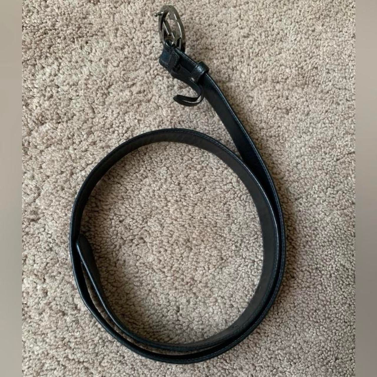 Authentic Gucci unisex monogram black canvas and leather belt 90 cm 36 inch