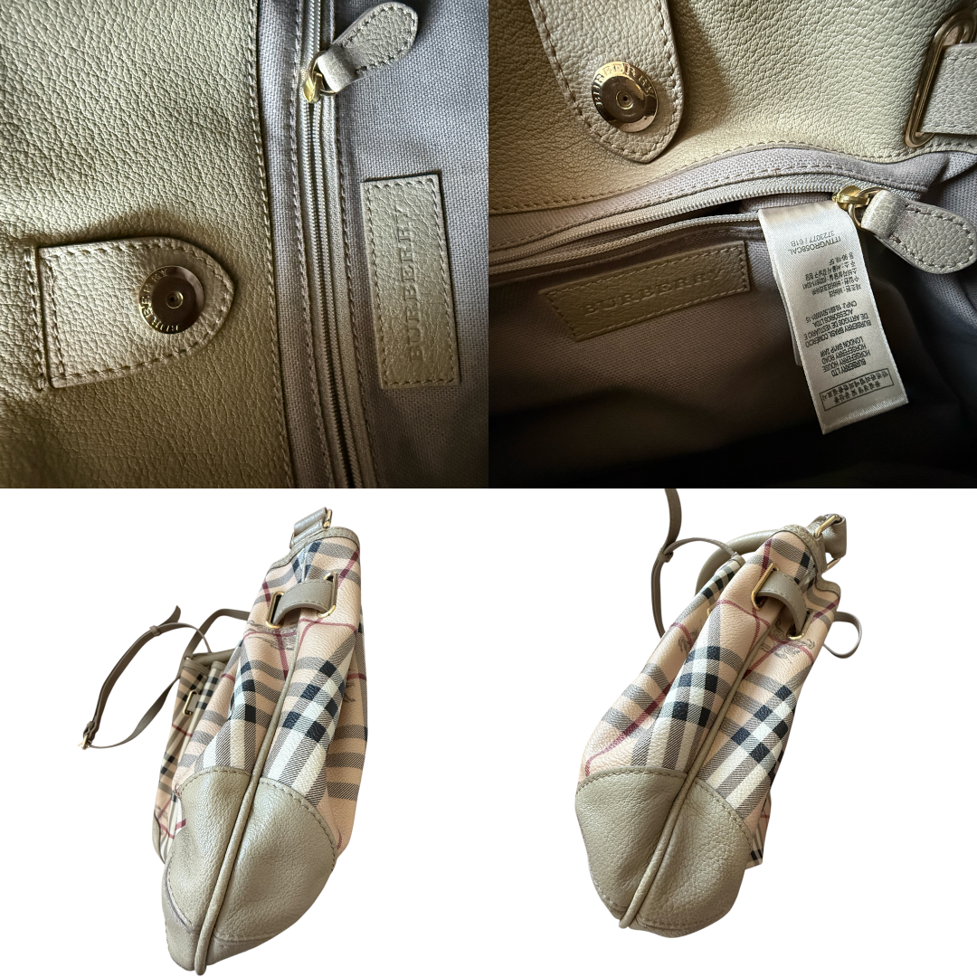 Burberry haymarket check hobo bag authentic with COA and crossbody strap