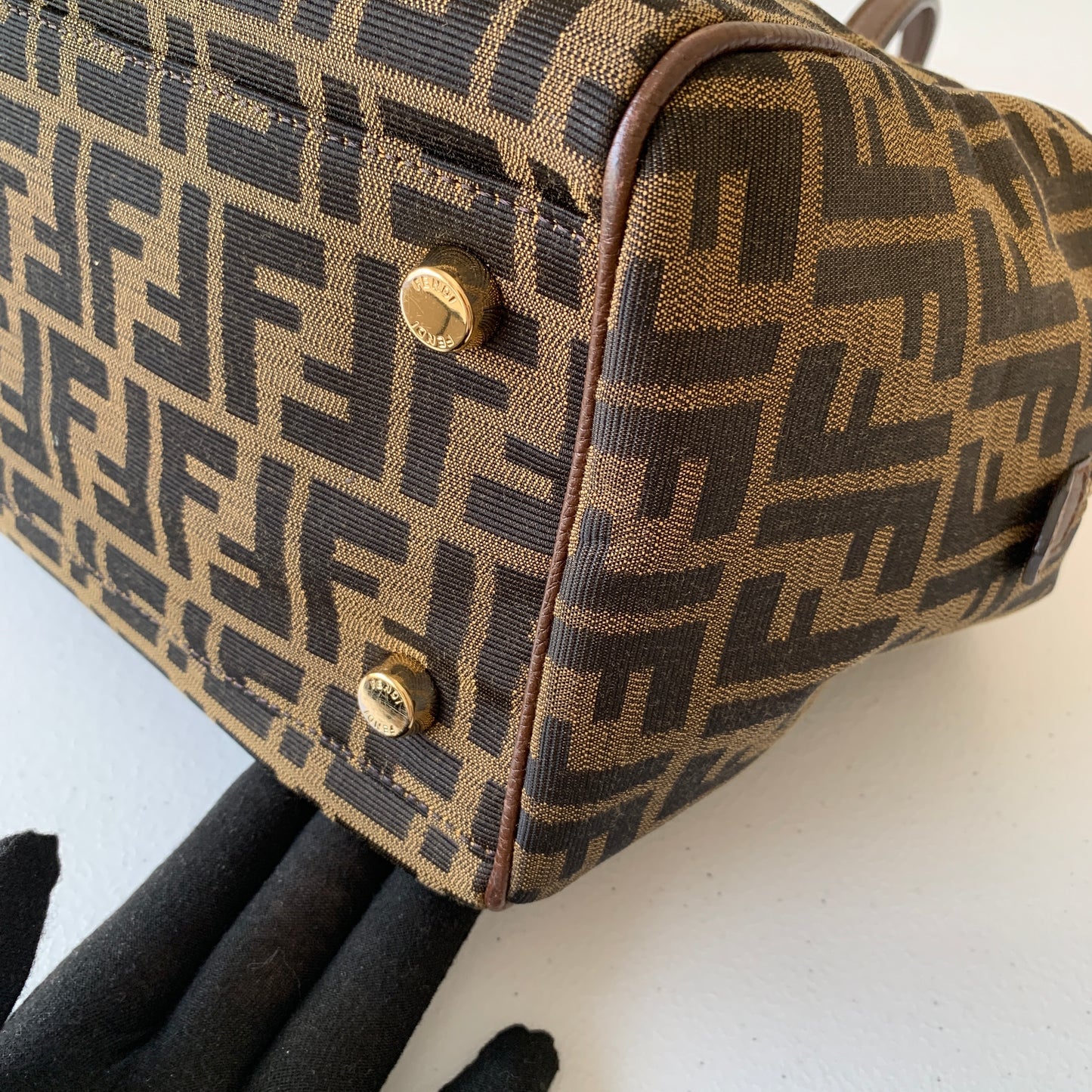 Fendi women’s zucca monogram shoulder bag Authentic with COA