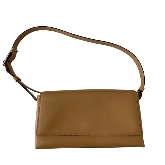 Salvatore Ferragamo beige leather shoulder bag authentic with COA