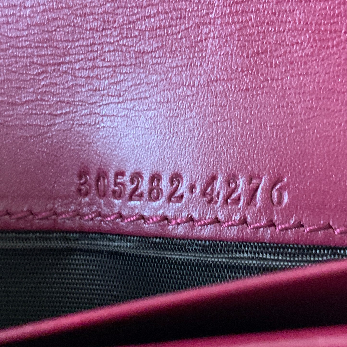 Gucci GG signature burgundy leather Long Wallet Authentic with COA