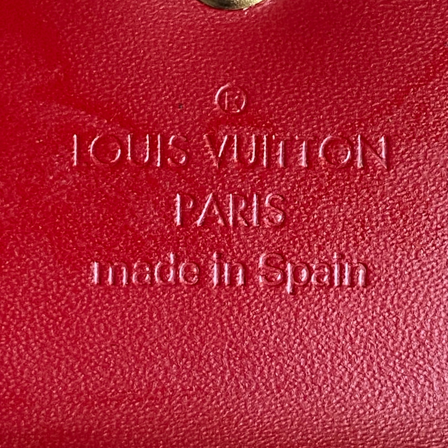 Louis Vuitton red monogram vernis key holder ca5008 authentic with coa