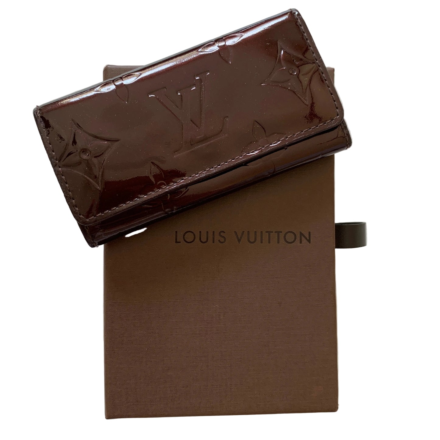 Louis Vuitton vernis patent leather amarante key holder ca3059 authentic with C