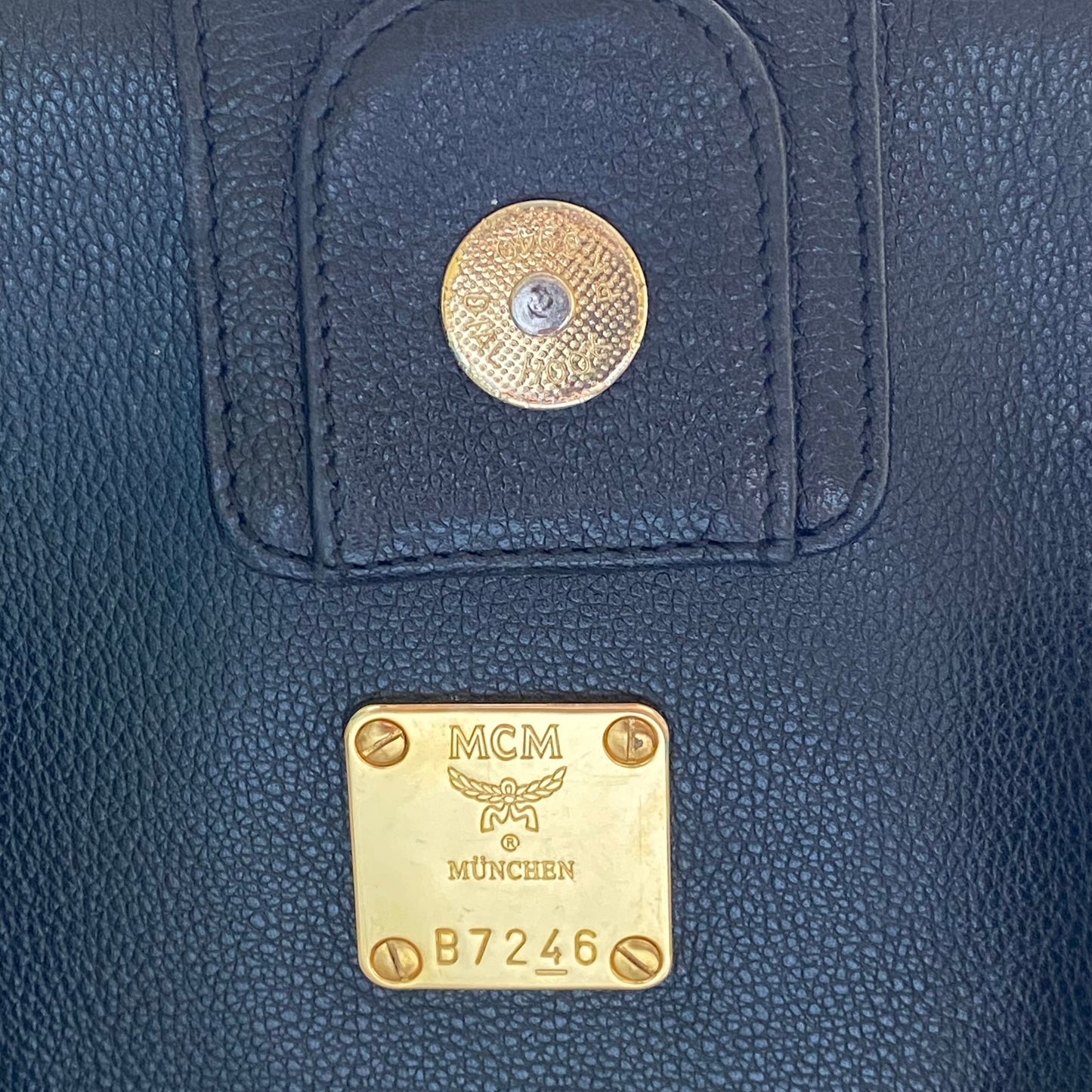 MCM black leather tote shoulder bag Authentic with COA