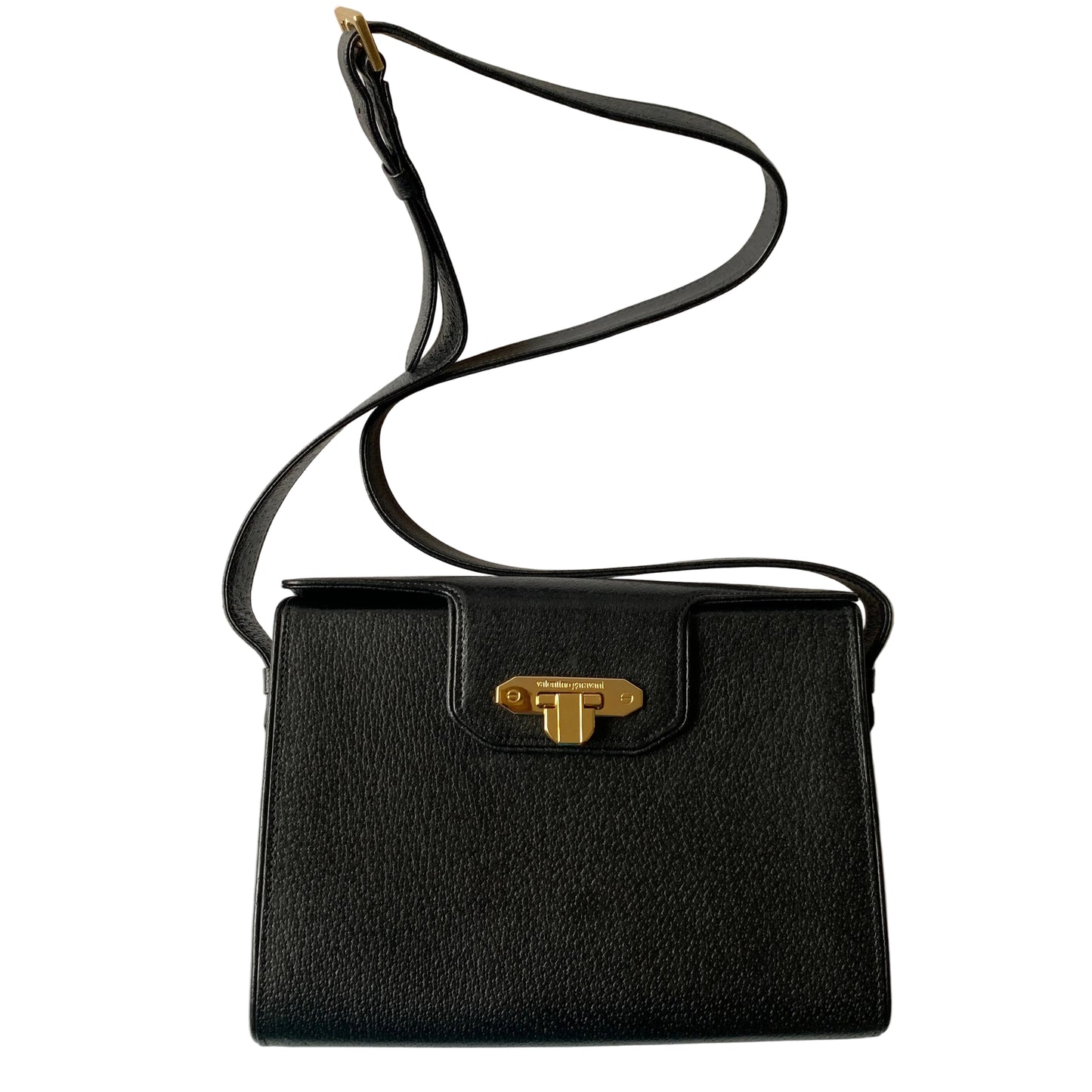 Valentino black leather shoulder bag Authentic with COA