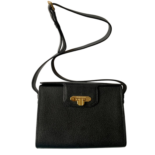 Valentino black leather shoulder bag Authentic with COA