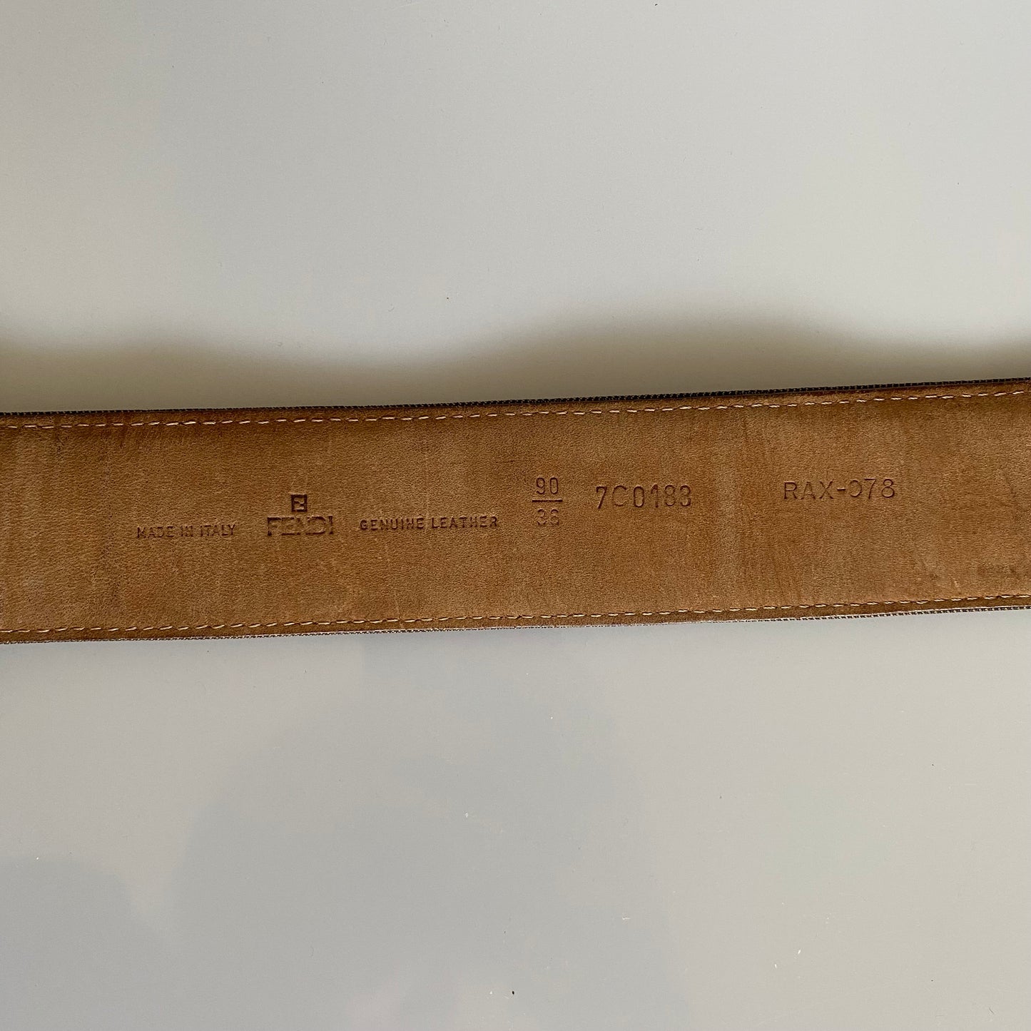 Fendi zucca monogram unisex belt Authentic with COA size 36 inch 90 cm