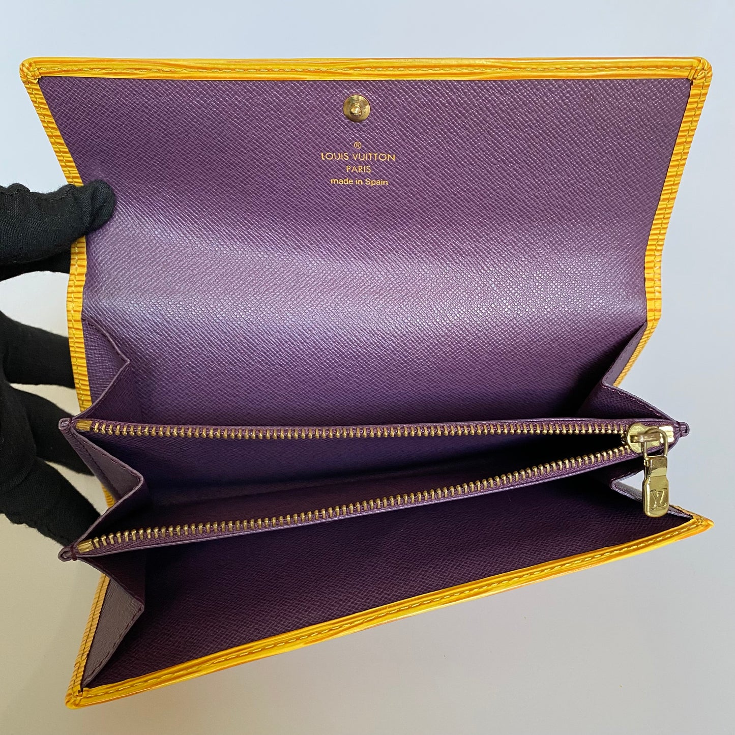 Louis Vuitton yellow Epi leather long wallet CA0092 Authentic with COA