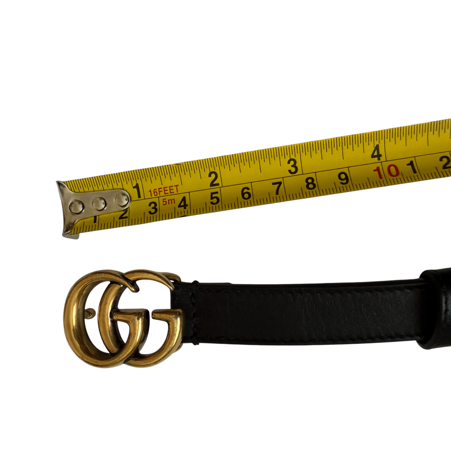Gucci GG marmont black leather belt size 75/30 authentic with COA