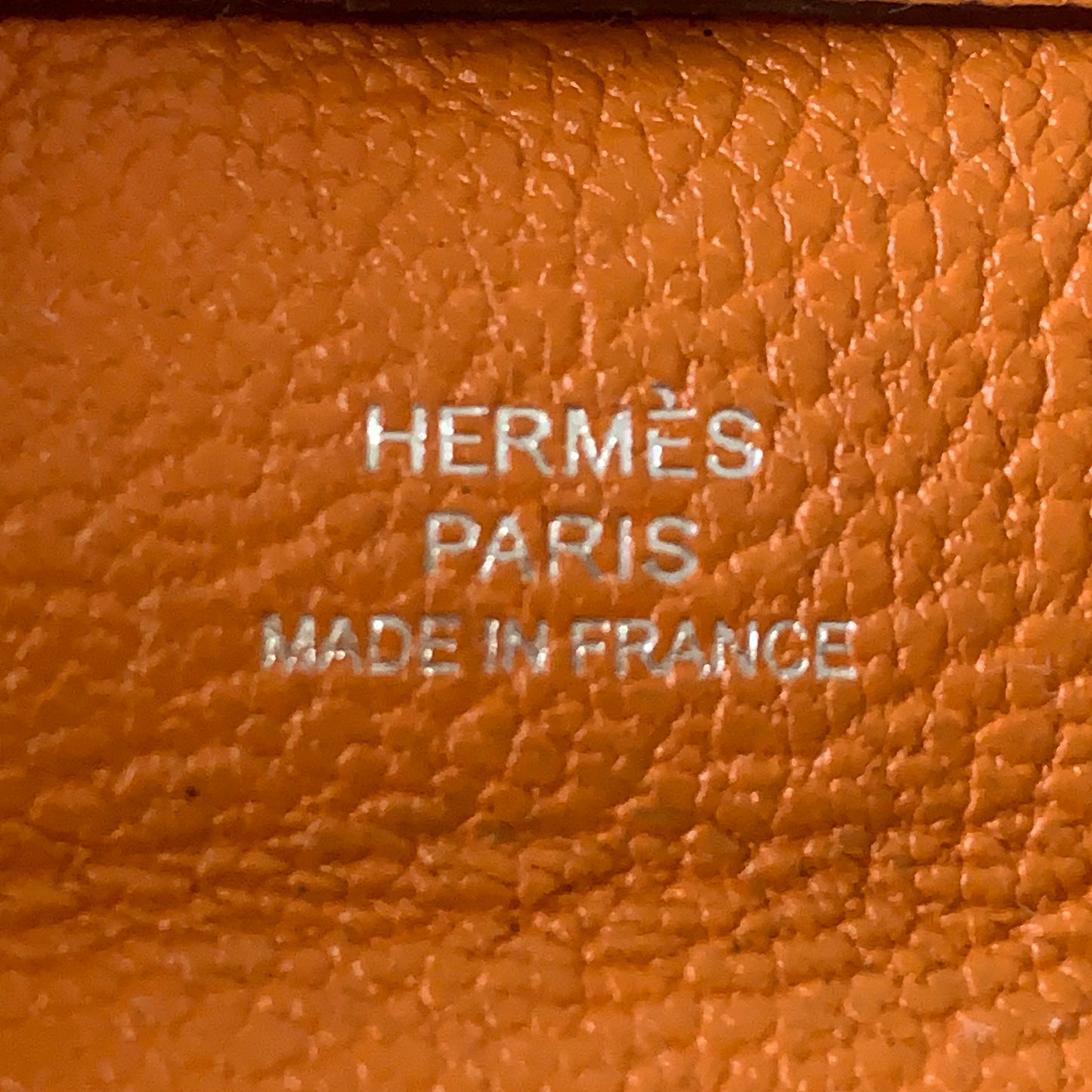 Hermes orange leather coin pouch wallet authentic with COA box
