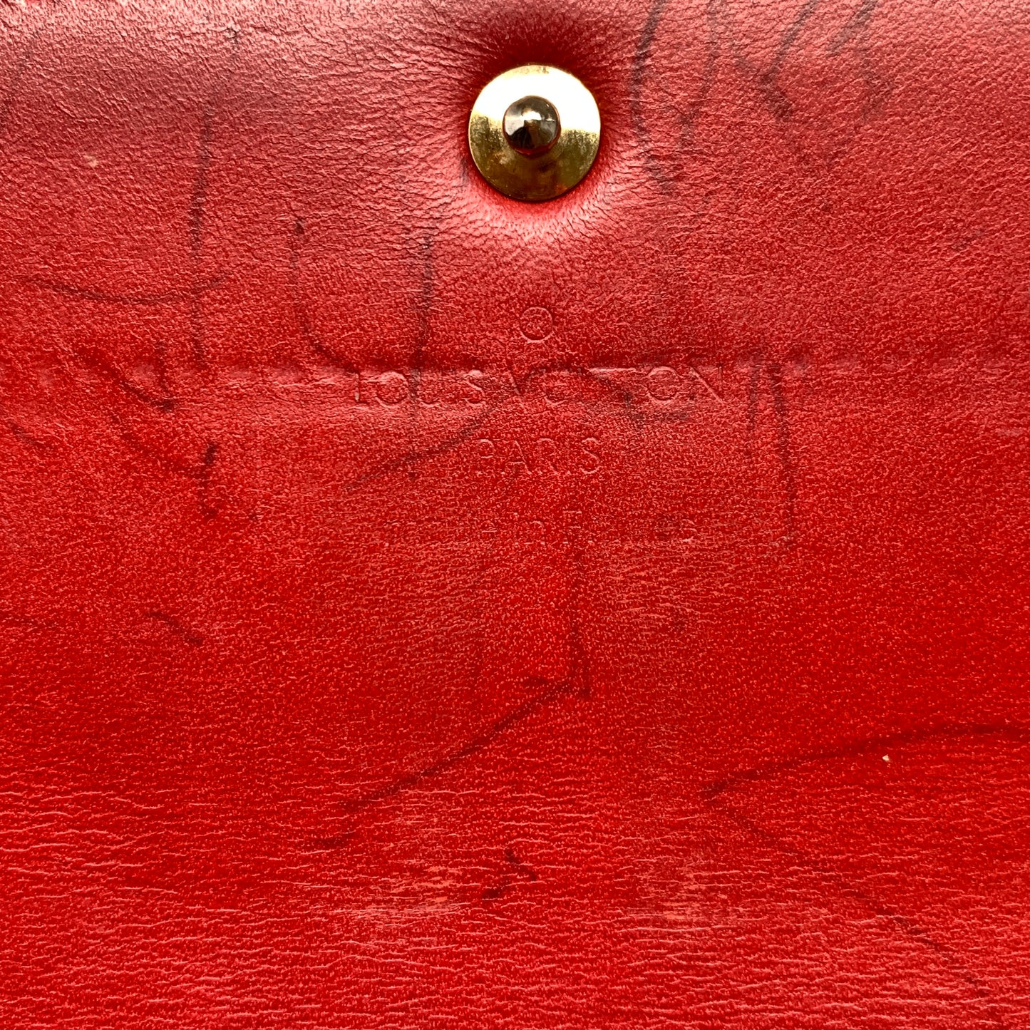 Louis Vuitton vernis red long wallet TS0112 Authentic with COA 7.5x4