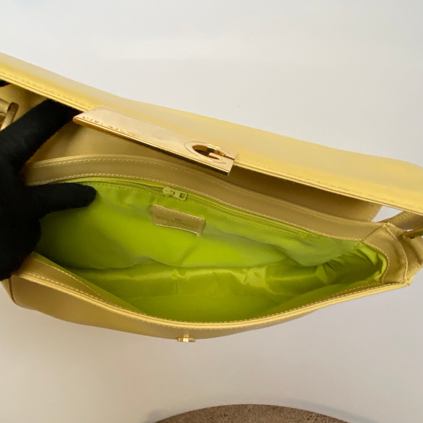 Givenchy yellow leather shoulder bag Authentic with COA 12.5z8.5x2.5