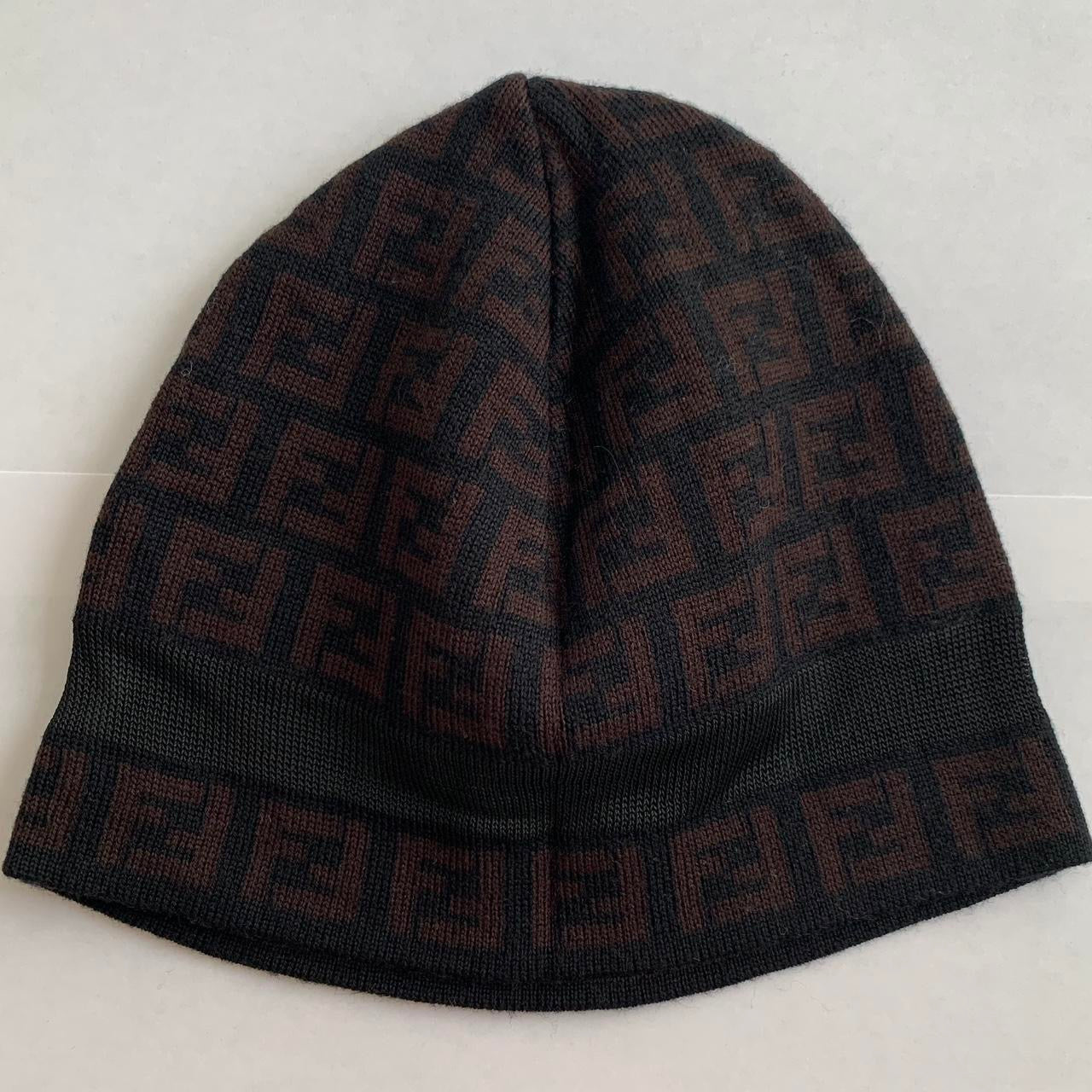 Authentic FENDI monogram unisex wool beanie hat