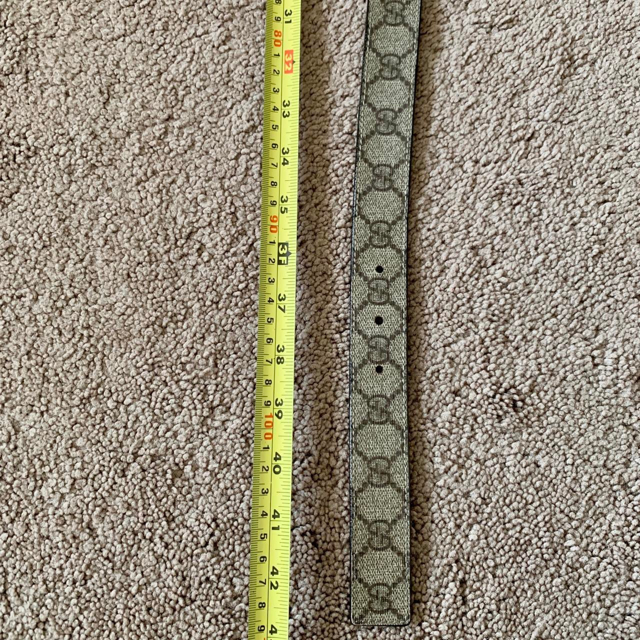 Authentic Gucci unisex monogram belt with silver buckle