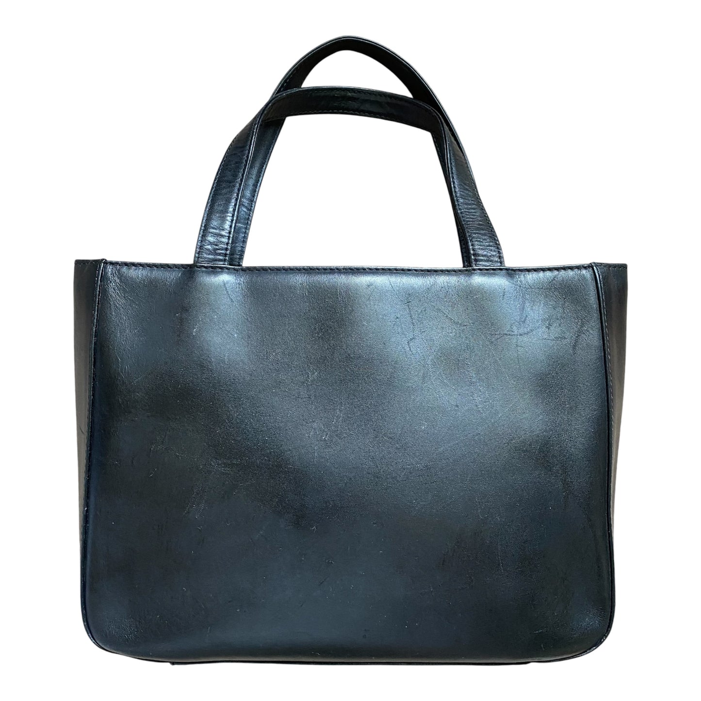 Burberry nova check black leather handbag tote bag Authentic with COA