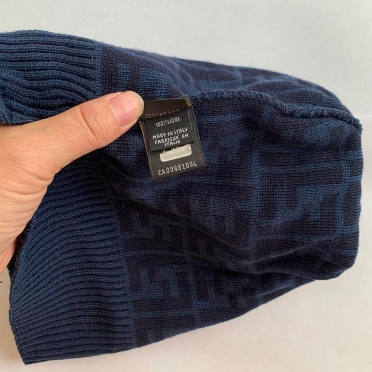 Authentic Fendi monogram unisex wool beanie hat
