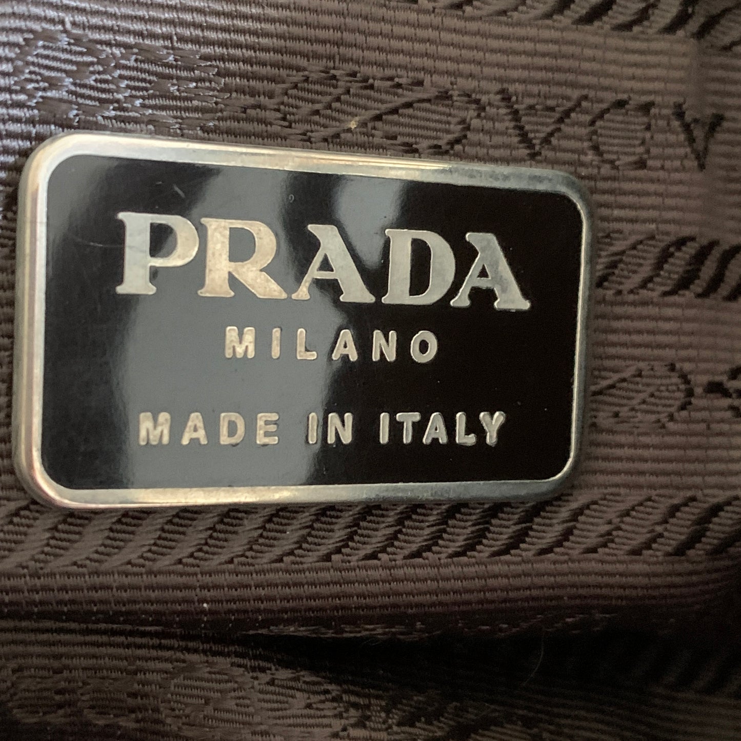 Prada green nylon triangle logo shoulder bag authentic with COA 12x10.5x2.7