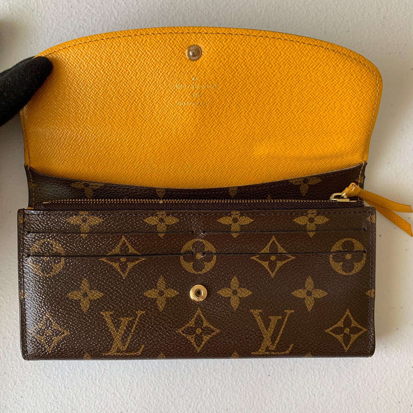 Louis Vuitton Monogram Emilie long wallet CA4104 authentic with COA 3.8 x 7.5