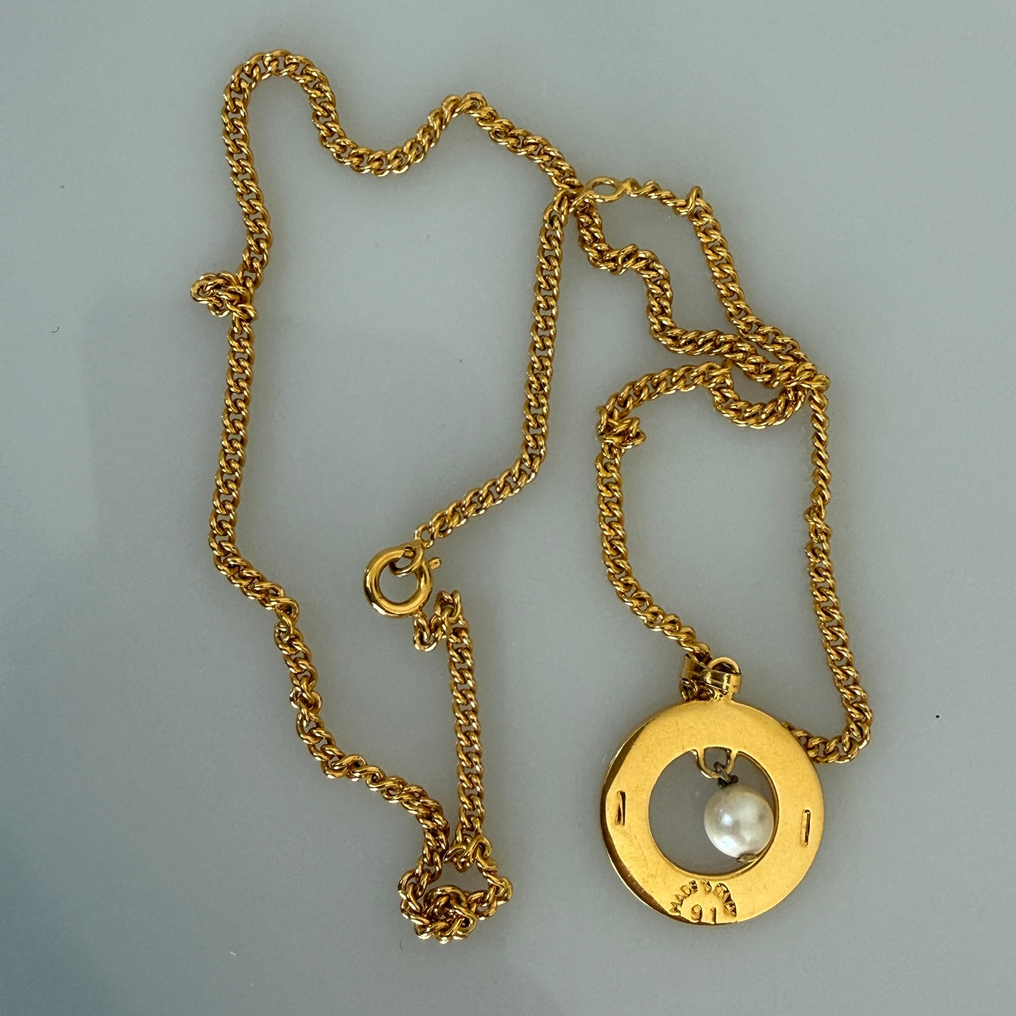 Celine Paris pendant necklace gold plated authentic with COA