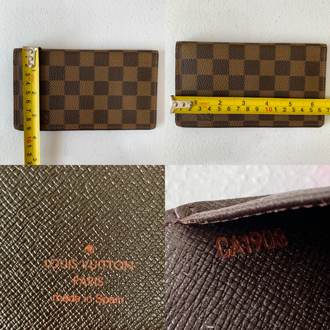 Louis Vuitton damier card holder wallet unisex ca1908 authentic with COA