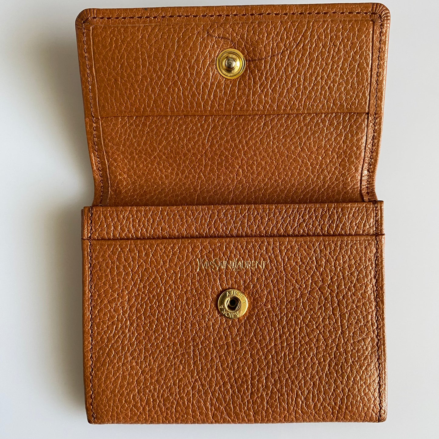 Yves Saint Laurent YSL logo brown wallet Authentic with COA