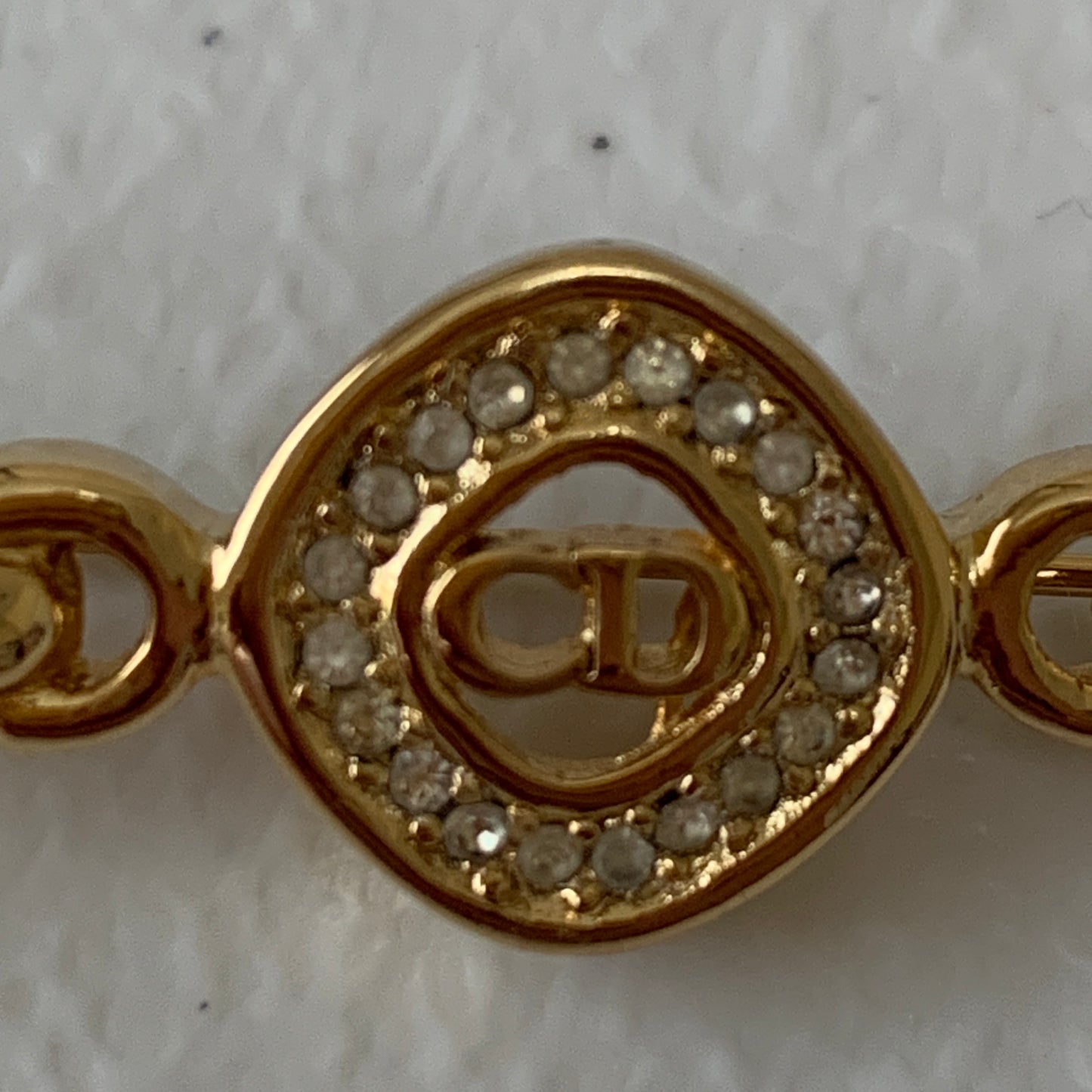 Christian Dior vintage CD logo gold plated Brooch authentic with COA