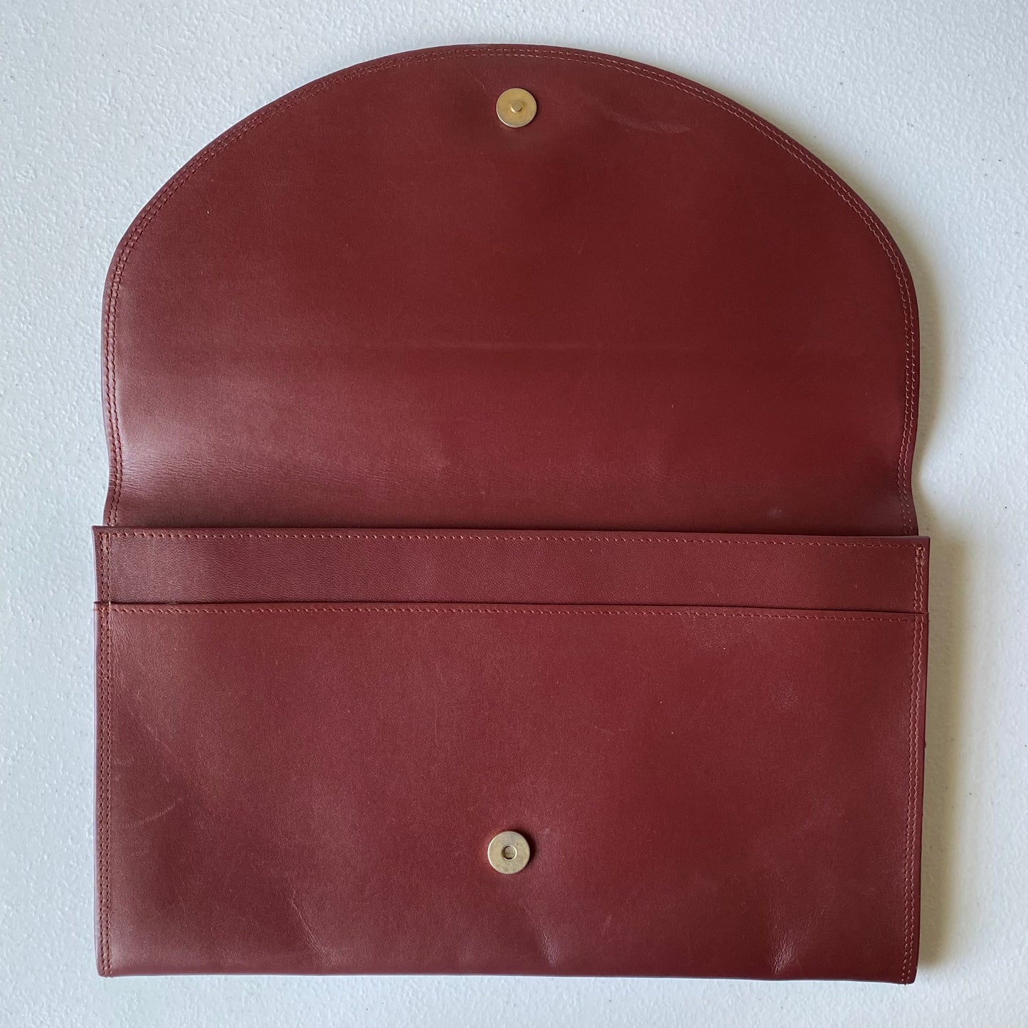 Cartier burgundy leather clutch bag authentic with coa dusty